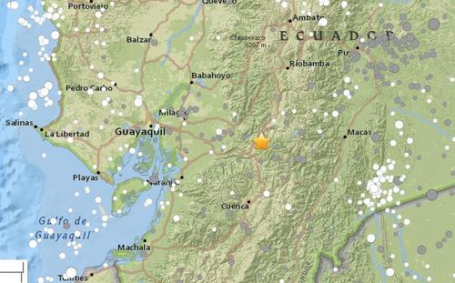厄瓜多尔中部发生里氏6.2级地震震源深度93.5公里
