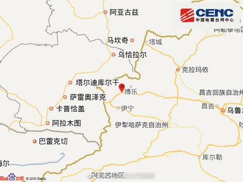 新疆博尔塔拉州博乐市发生4.9级地震震源深度22千米