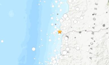 智利海岸附近发生里氏5.6级地震无人员伤亡消息