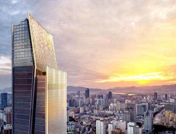 350米高的恒隆广场办公楼将成昆明市内最高建筑