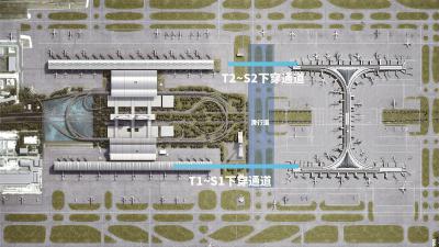 下穿通道平面规划示意图。（上海机场集团供图）