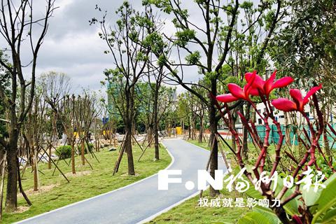 这处串珠公园将在下周基本完成建设并对市民开放