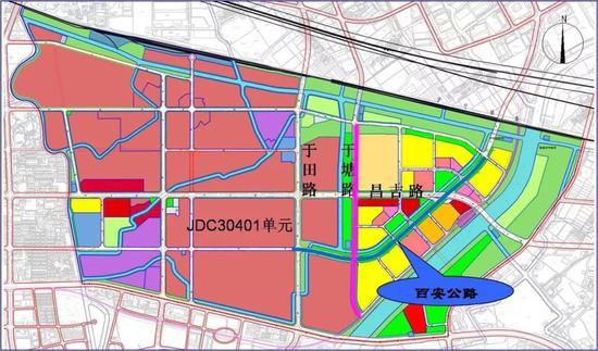 百安公路（于田路-和静路）、于塘路（雅丹路-和静路）位置示意图